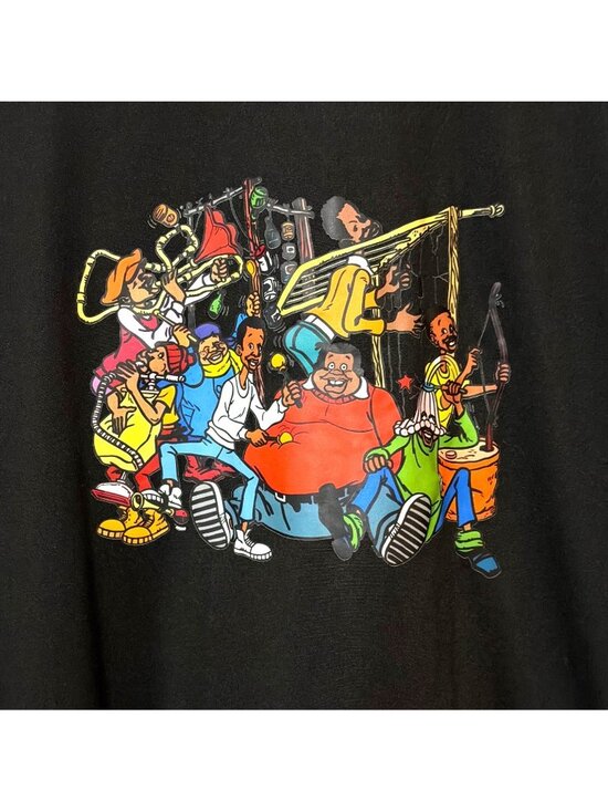 Unknown Tops - Black XL Graphic T-Shirt With Fat Albert Print Polyester Blend Short Sleeve